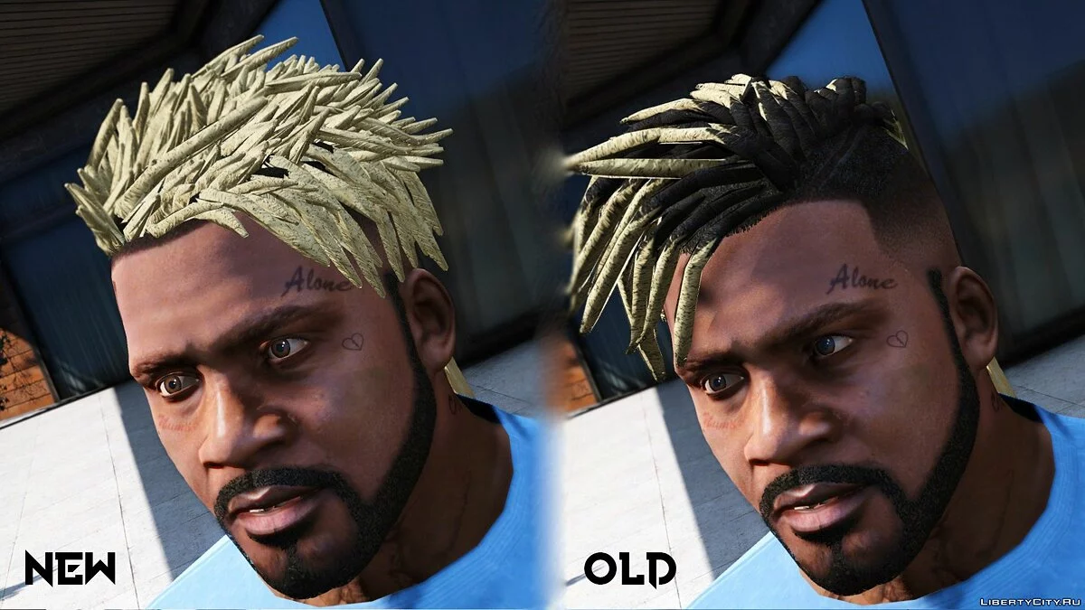 New Hair for Franklin (Blond Black Panther) 1.0 / GTA 5
