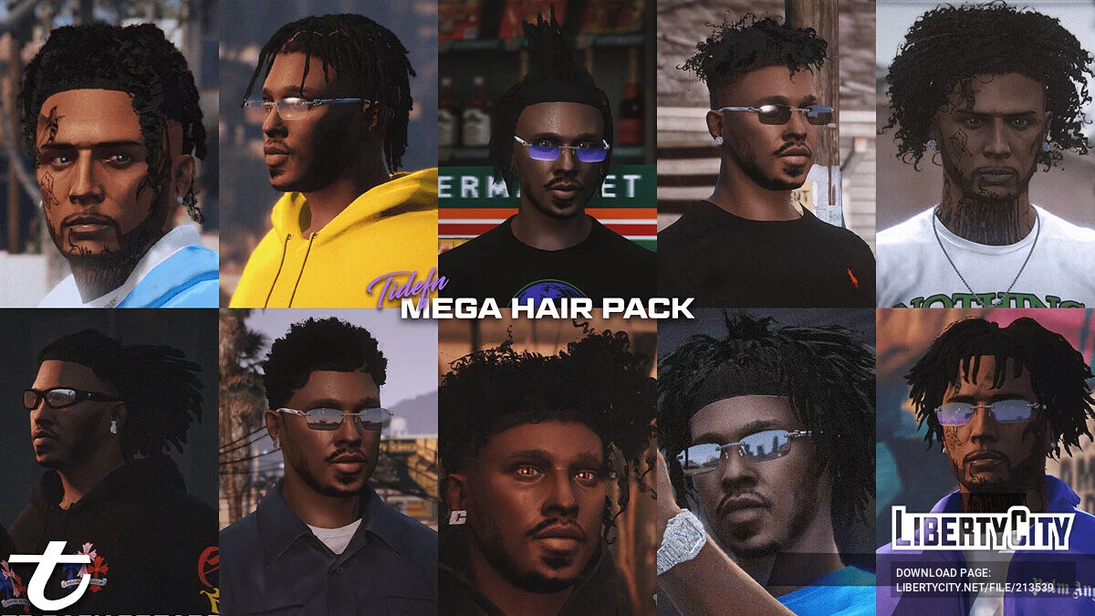 Mega Hair Pack для MP Male / GTA 5
