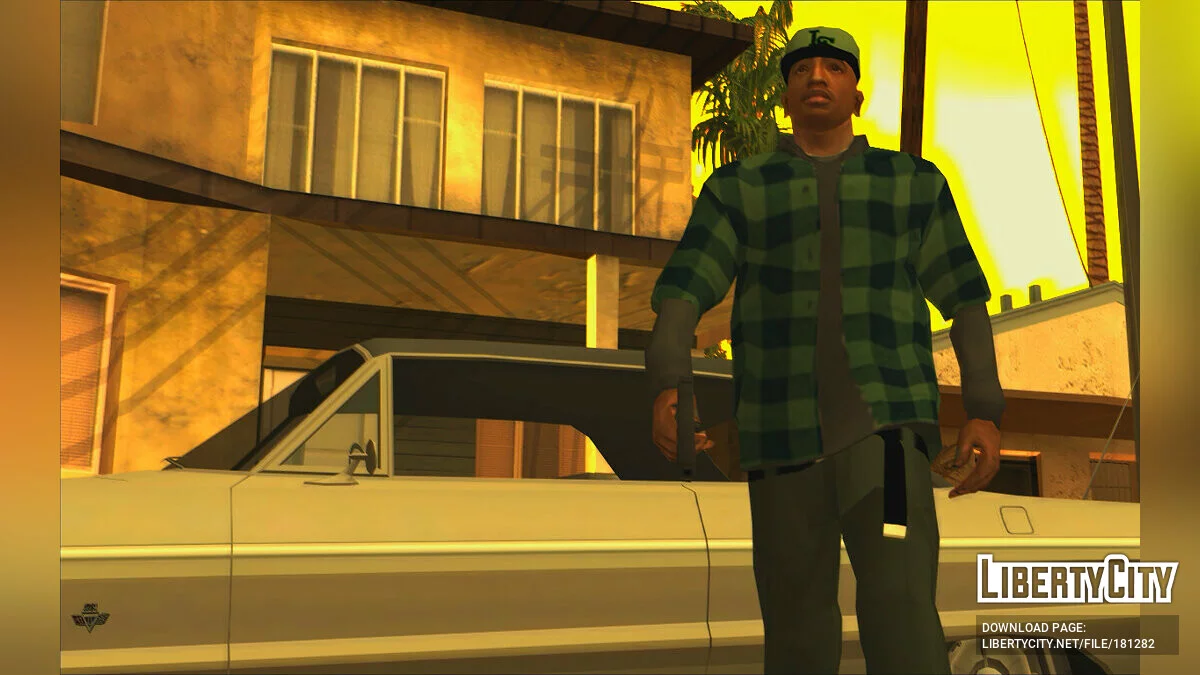 Фланелевая/пледовая рубашка с коротким рукавом и капюшоном / GTA San Andreas