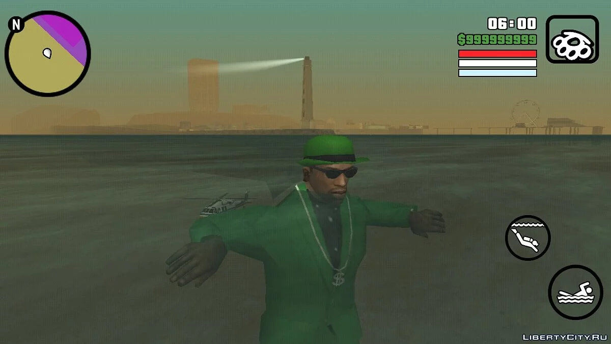 Рабочий прожектор на маяке и пирамиде  / GTA San Andreas (iOS, Android)