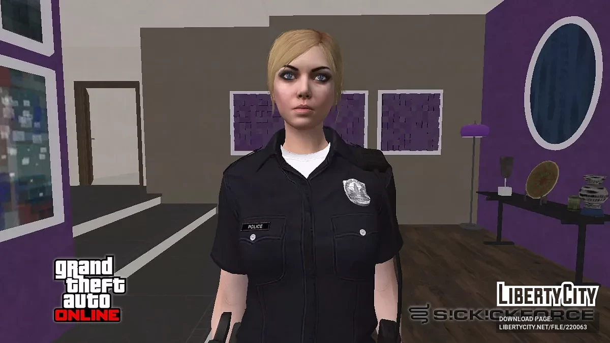 Скин блондинки женщины-полицейского из GTA Online / GTA San Andreas
