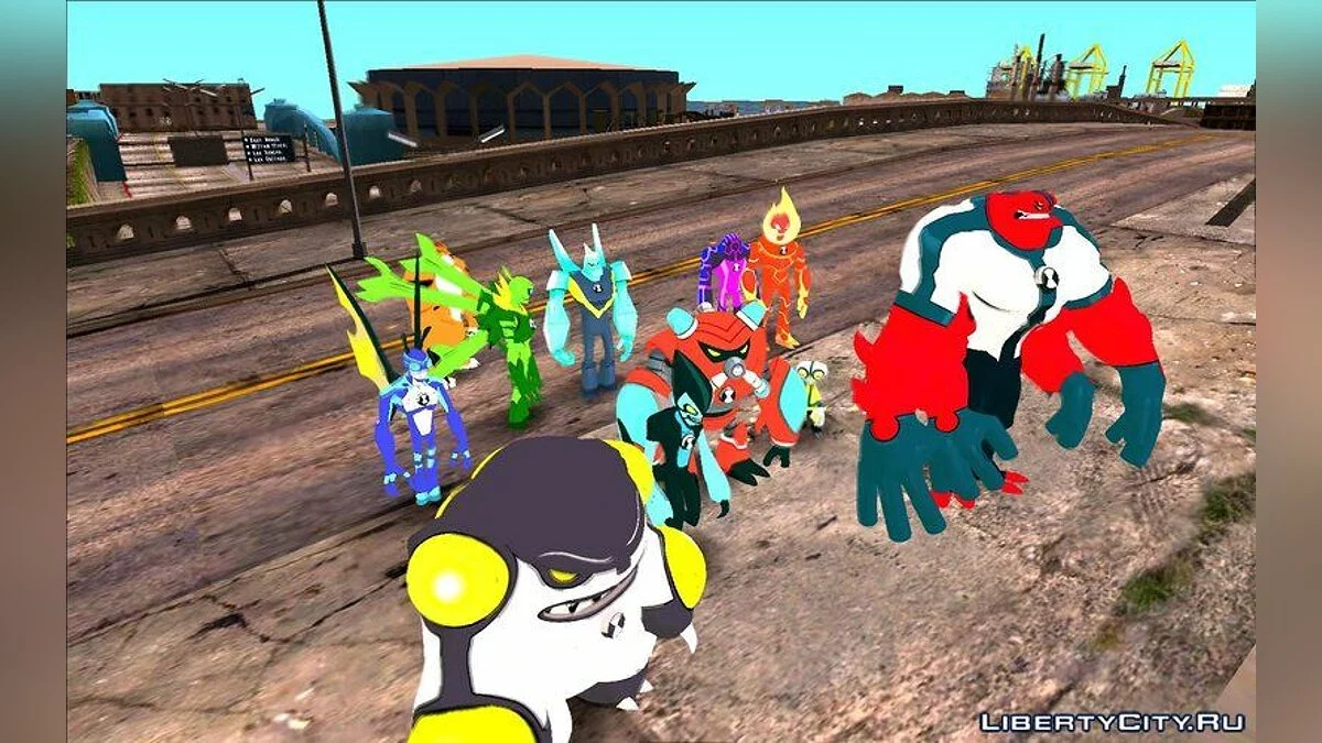 30 персонажей из мультфильма BEN10 REBOOT / GTA San Andreas