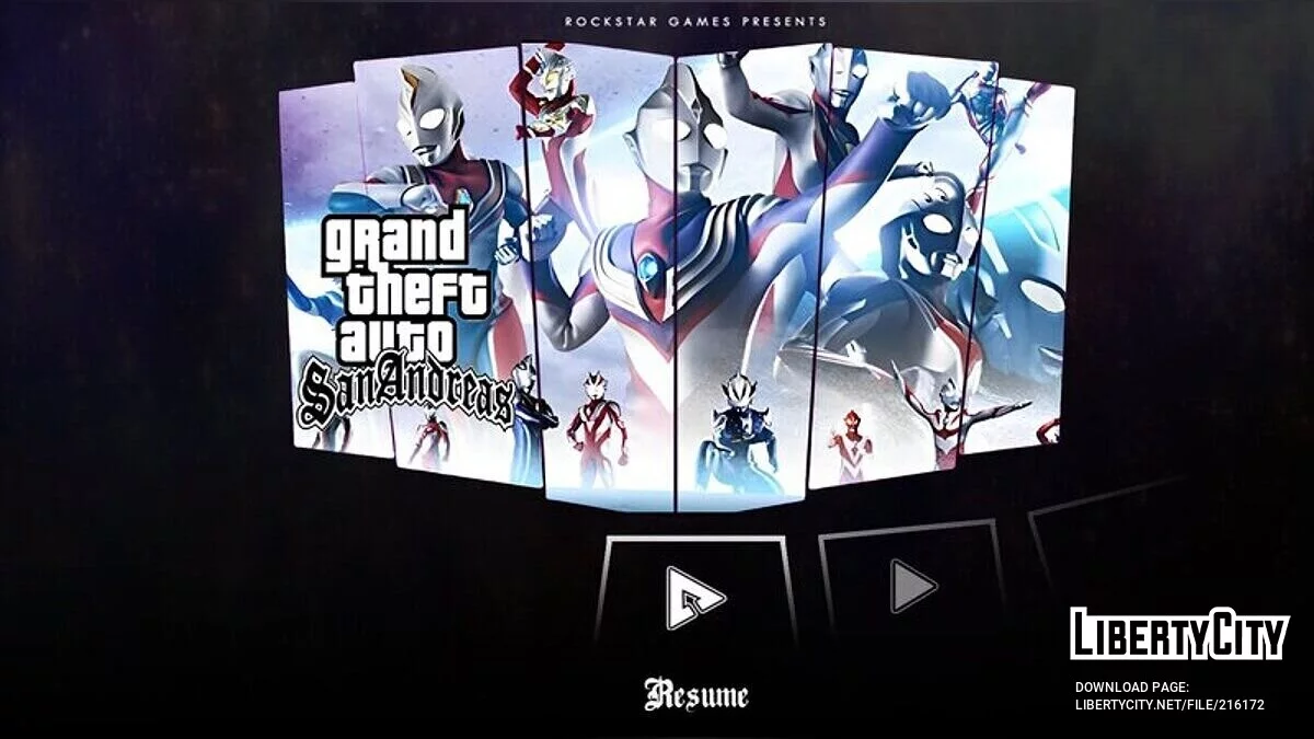 Menu & Loadscreen Ultraman / GTA San Andreas (iOS, Android)
