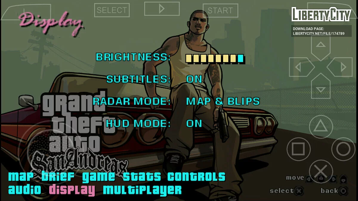 Меню в стиле San Andreas / GTA Vice City Stories
